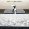 New Kitchen Sink Splash Mat With Buttons Faucet Counter Absorbent Mat Sink Splash Guard Microfiber Water Drying Pad For Bathroom.