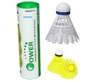 Badminton Shuttlecock POWER Mavis 333 - 6 Pcs  White. 