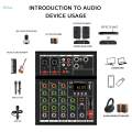 Studio Audio Mixer 4 Channel RCA Sound Board for Beginners Stage Live Gigs. 
