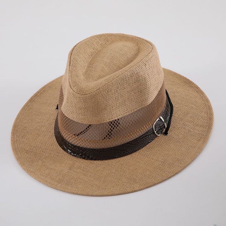 Sun%20Protection%20Summer%20Men's%20Straw%20Hat%20Foldable%20Cowboy%20Hat%20Outdoor%20Sun%20Shade%20Top%20Hat%20Beach%20Hat%20Broad-Brimmed%20Hat%20Travel%20Cap%20Men%20-%20Image%202