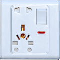 Electrical multi socket, wall sockets/multi 10 pin plug socket with switch. 