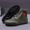 Buyun New High-Top Liberation Shoes Construction Site Work Shoes Non-Slip Wear-Resistant Farmland Work Shoes Labor Protection Shoes Manufacturer.