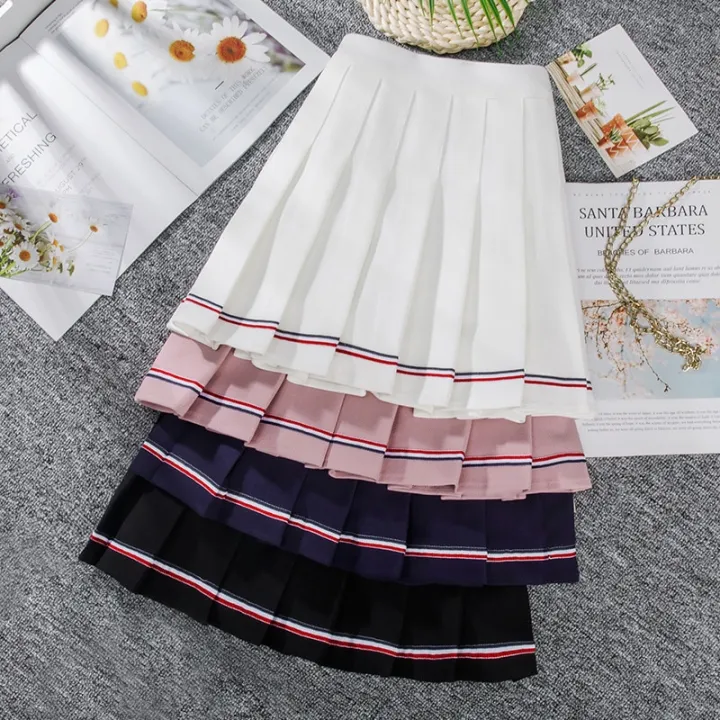Harajuku%20Skirt%20Korean%20Skirt%20Women's%20Basic%20Versatile%20Stretchy%20Flared%20Casual%20Mini%20Skater%20Skirt%20Pink%20Skirt%20Unif%20Pleated%20Skirt%20-%20Image%203