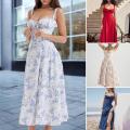 Total side slit lower sleeve party dress comfortable ladies midi dress no elegant lace-up bandeau dress with corset hem for women. 