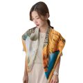 90cm Large Kerchief Silk-like Printed Satin Scarf Fashionable All-Match Scarf Scarf.