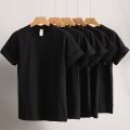 230g pure cotton solid color short sleeve base coat pure white T-shirt combed cotton men and women tee.