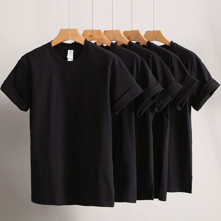 230g pure cotton solid color short sleeve base coat pure white T-shirt combed cotton men and women tee