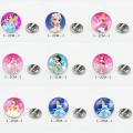 2024 New Disney Cartoon Brooch Frozen Elsa Anna Cinderella Princess Series Jewelry Fashion Time Gem Brooch Girl Accessories Gift.