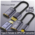 Premium HD 8K@60Hz HDMI-compatible 2.1 to USB-C Video Adapter Type-C toDP/Mini DP HD Converter Male to Female For Laptop TV HDR.