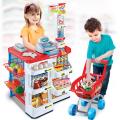 Kids Play Pretend Supermarket with Trolley Toy Set Shopping Market Set. 