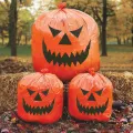 Pumpkin Leaf Bag Horror Expression Large Capacity Multi-purpose Thicker Strong Add Atmosphere Tear-resistant Halloween Outdoor Party Pumpkin Leaf Trash Bag for Party. 