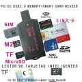 USB Smart Card Reader pc/sc scr80 support SD(7 in 1) micro SD MS(3 in 1) M2 SIM iso7816 ic Smart Card with SDK card reader. 