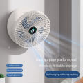 5W 5V 1200mAh Table Wall Mounted Cooling Fan Without Punching Holes USB 3 Gears Adjustable Bionic Seagull Blade Easy to Clean.