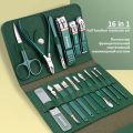 12-16pcs Nail Cutter Set Stainless Steel Nail Clippers Set With Folding Bag Manicure Scissors Makeup Beauty Tool. 
