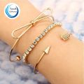 Kuziduocai New ! Fashion Fine Jewelry Bow-knot Cupid's Arrow Elasticity Rhinestone Bracelets & Bangles Women Girl Gifts.