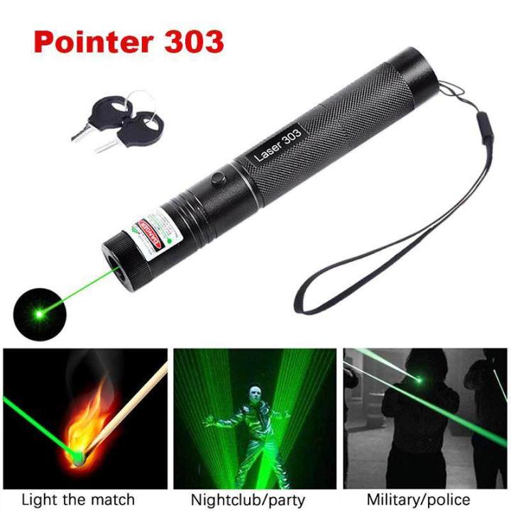Powerful Green Laser Pointer Pen Beam Light 1mW Lazer Power 532nm+18650+Chargerm