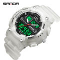 SANDA 6181 Dual Display Men Watches Waterproof Sports Watch Military Man Alarm Stopwatch Quartz Wristwatch Male Digital Clock.