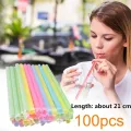 Party Plastic Drinking Straws 100pcs Drinking pipe. 
