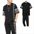 Drop Shoulder Style Mash T-Shirt and Trouser Combo for Men - Soft fabric and comfortable.
