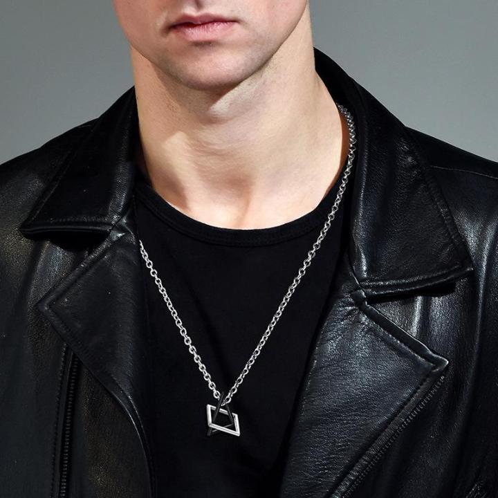 Stainless%20Steel%20Square%20Triangle%20Chain%20Necklace%20For%20Men%20-%20Image%202