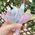 【Must-have】 Fashion Cloth Butterfly Line Hair Ring Colorful Hair Scrunchies Ponytail Hair Bands Hair Accessories Kids Girls.