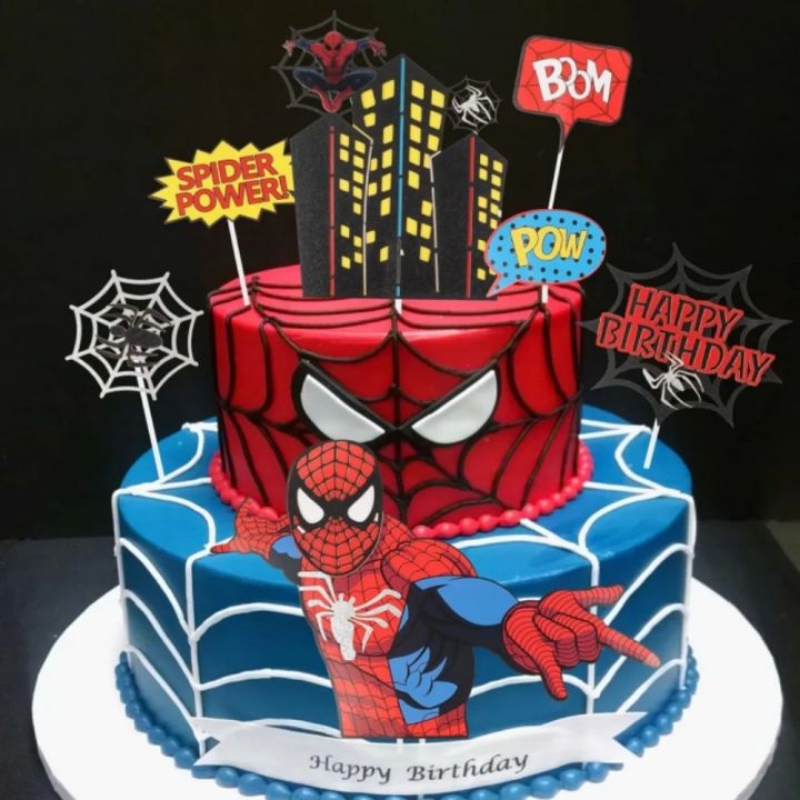 Spiderman%20Cake%20Toppers%20Superhero%20Birthday%20Cake%20Decorations%20Boys%20CupCake%20The%20Avenger%20Topppers%20for%20Kids%20Baby%20Shower%20Supplies%20Gifts%20-%20Image%205