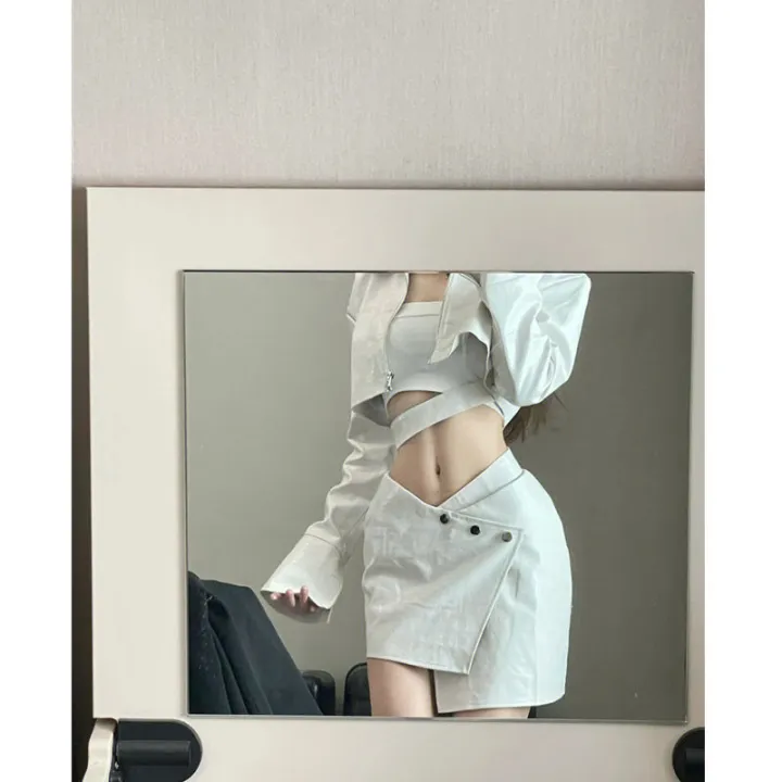 Stylish%20Temperament%20Long%20Sleeves%20Coat%20High%20Waist%20Slimming%20Half%20Body%20Short%20Skirt2023Spring%20New%20Korean%20Style%20Two-Piece%20Women's%20Clothing%20-%20Image%205