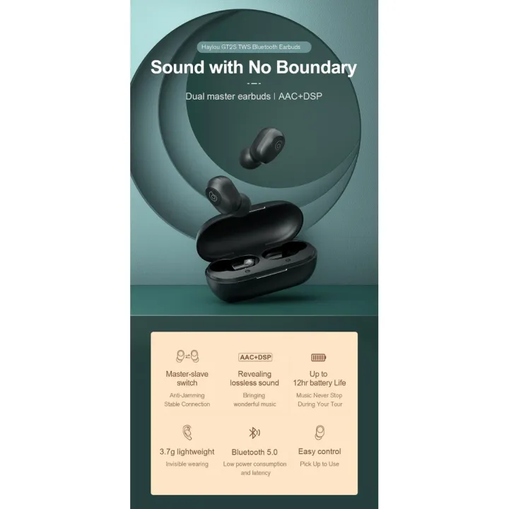 Haylou GT2S Bluetooth Headset With Automatic Synchronization TWS Wireless