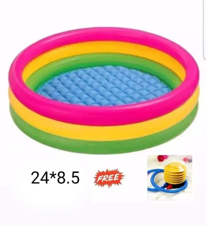 Baby%20Bath%20Tub,%20Baby%20Swimming%20Pool%20with%20Pumper%20(24%20X8.5inch)%20-%20Multicolor%20-%20Image%202