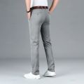 Autumn Lyocell Men's Pants Business Trousers Male Fashion Sky Blue Khaki Straight Casual Pants Man Clothing Plus Size 30-40. 