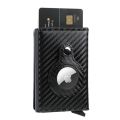 New Carbon Fiber For Apple Airtag Wallet Men Business ID Credit Card Holder Rfid Slim Anti Protect Airtag Slide Wallet Dropship. 