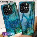 For Tecno Spark 20C Case Fashion Marble Tempered Glass Protector Soft Frame Silicon Cover For Tecno Spark 20C Back Cover Phone Cases. 