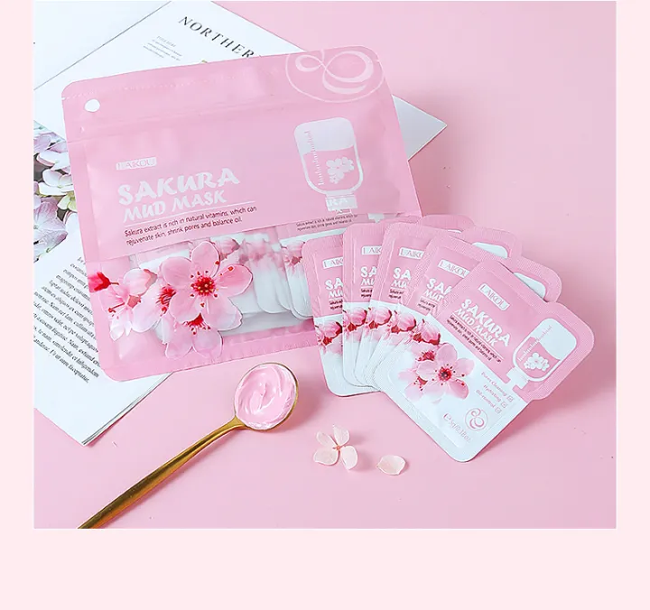 LAIKOU%205%20Pcs/Set%20Sakura%20Pores%20Cleansing%20Hydrating%20Mud%20Mask-%205g/Each%20-%20Image%203