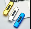 New Mini Electroplating Electric Small Double Side USB Recharging Windproof Flameless Portable LED Lighter. 