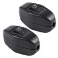 2X Black Bedroom on Off Button in Line Switch 6A/250VAC 10A/125VAC.