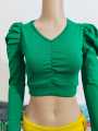 Crop top short body long sleeve fashionable blouse for women's.. 
