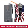 Customize Name Wallet For Men Slim Aluminum Metal Money Clip ID Badge Holder Case RFID Blocking Hold up 15 Cards with Cash Clip. 