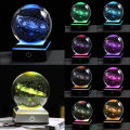 3D Crystsal LED Light Solar System Ball Laser Engraved Planets Glass Sphere Cosmic Model Globe Home Decoration Astronomy Gift. 