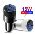 15W USB Car Charger Type C Fast Charging Phone Adapter For Xiaomi Huawei PD Phone Charger Car Adapter Socket Cigarette Lighter Tetuo.