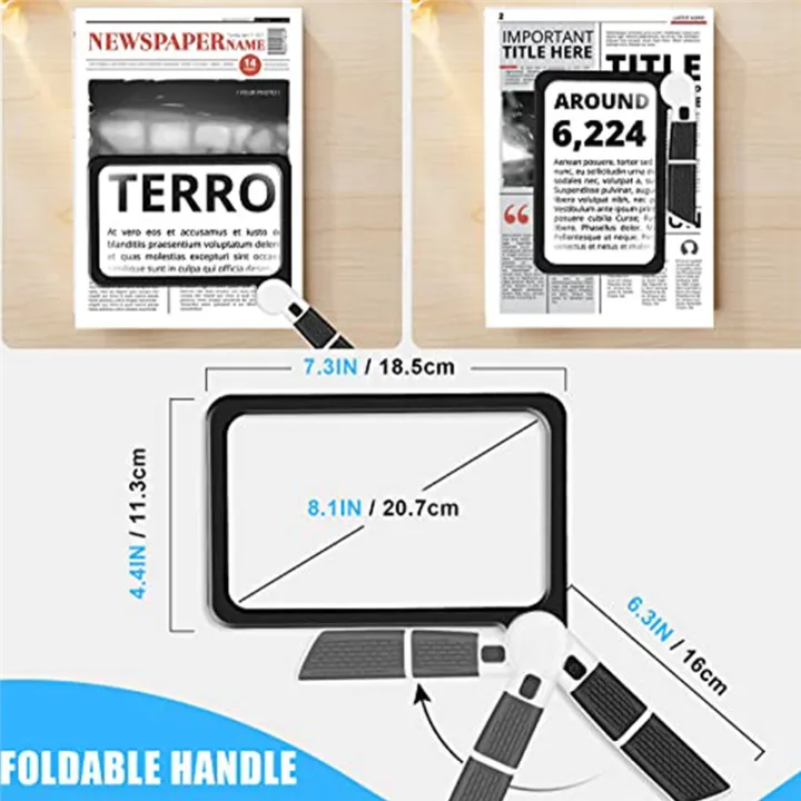 Full-Page%205X%20Magnifying%20Glass%20Folding%20Lighted%20Magnifier%20Rectangular%20Handhold%20Magnifier%20for%20Reading,%20with%2048%20LED%20Lights%20-%20Image%207