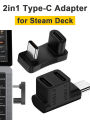 New 2 in 1 USB C Charging Adapter for Steam Deck Gamepad Charger Adapter Connector Extension Male to Female Game Console Adapter.