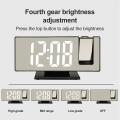 LED Mirror Digital Projection Alarm Clock Table Electronic Clocks Brightness Adjustment with nice material.