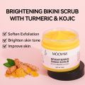 Bikini area brightening, white, kojic acid, turmeric scrub, ice cream, chicken skin exfoliation, body scrub.