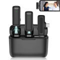 DK11 Wireless Microphone Same as Hollyland Lark M2. Interview, Live Broadcast, Audio Video Recording Clip on Collar Microphone. Noise Reduction Lavalier Lapel Mini Microphone.
