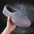 Hole Shoes Men's Summer Platform Beach Shoes Breathable Closed Toe Sandals Plastic Net Lovers Shoes Non-Slip Cover Closed-Toe Slippers. 