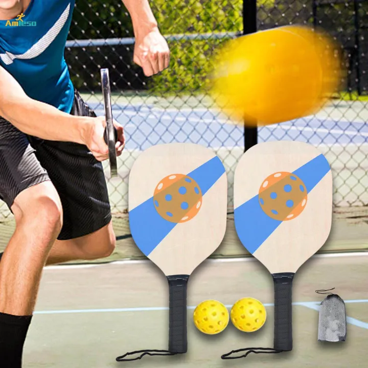 Wooden%20Pickleball%20Paddles%20Set%20with%20Beginner%20Racket%2040cm%20Long%2019cm%20Wide%202%20Paddles%202%20Pickle%20Balls%20Portable%20-%20Image%209