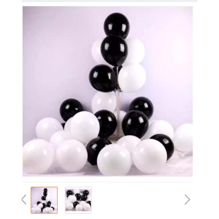 White And Black Balloons - 50 Pcs | Daraz.com.bd