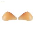 Triangle Silicone Breast Forms Fake Bra Enhancer Inserts Crossdresser Threaded 300g Beige.