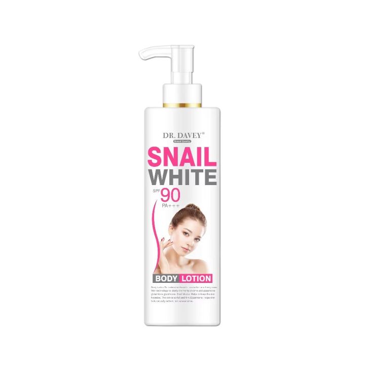 DR.DAVEY Snail White SPF90 Moisturizing Whitening Lightening Body Lotion - 500ml