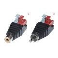 Speaker Wire A/V Cable to Audio Male Famale RCA Connector Press Plug Terminal Encounter.